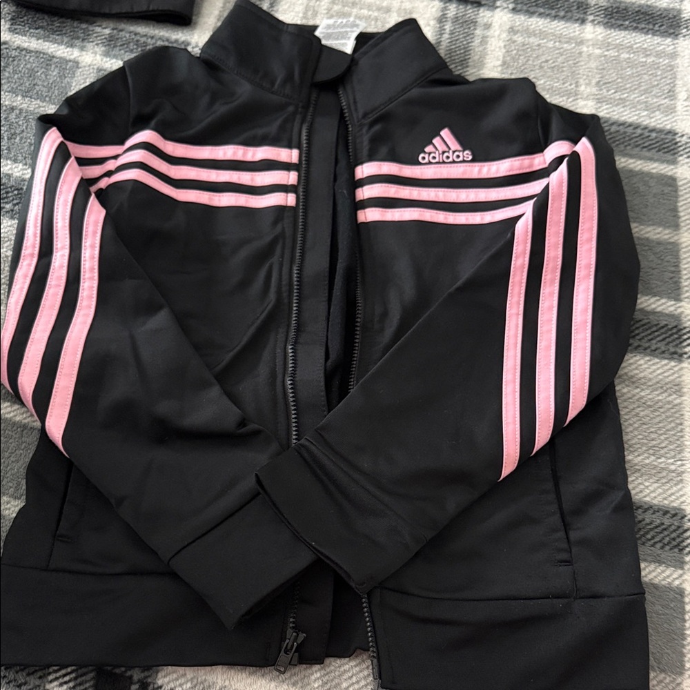Adidas  Kids Black and Pink Jacket size 6X